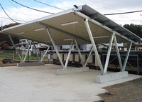 Garages à cadre en aluminium à bas prix, auvents, abris de voiture, fondations en béton, abris de stationnement pour voitures, système de montage solaire pour auvent