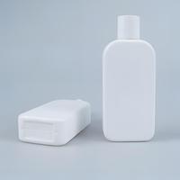 Bouteille plate en PE de 200 ml (6,76 oz) pour distributeur de lotion corporelle, conteneur de shampoing d'hôtel avec bouchon à disque