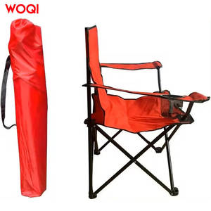 เก้าอี้พับกลางแจ้ง Woqi สีแดง เก้าอี้ชายหาด เก้าอี้แคมป์ปิ้งแบบพกพา น้ำหนักเบา พับเก็บได้ สำหรับปิกนิก ท่องเที่ยว เดินป่า - Product Image 1
