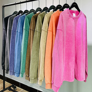 <span class=keywords><strong>T</strong></span>-<span class=keywords><strong>shirt</strong></span> à manches longues pour <span class=keywords><strong>homme</strong></span> surdimensionné, <span class=keywords><strong>imprimé</strong></span> sur mesure, effet délavé rétro, en coton pur, avec impression de logo - Product Image 1