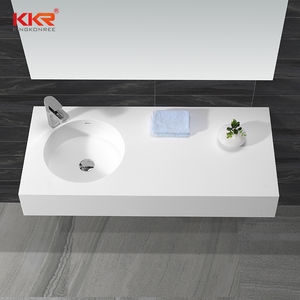 <span class=keywords><strong>Lavabo</strong></span> Sospeso in Solid Surface per <span class=keywords><strong>Bagno</strong></span>, <span class=keywords><strong>Dimensioni</strong></span> Personalizzabili per Hotel - Product Image 4