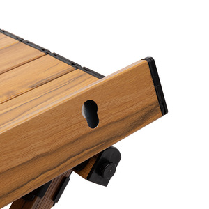 โต๊ะพับได้แบบพกพา ทำจากอลูมิเนียมอัลลอยด์ ลายไม้ รูปทรงสี่เหลี่ยมผืนผ้า ฐานแบบขาตั้ง เหมาะสำหรับตั้งแคมป์ ปิ้งย่าง ปิกนิก - Product Image 1