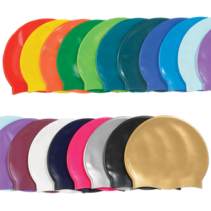 Boné de natação estampado unissex, tampa de <span class=keywords><strong>silicone</strong></span> à prova d'água para natação, adulto, 2021 - Product Image 5