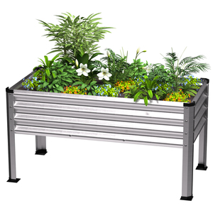Jardinera Elevada de Acero Galvanizado con Patas, Jardinera Metálica Resistente para Vegetales, Flores y Hierbas - Product Image 5