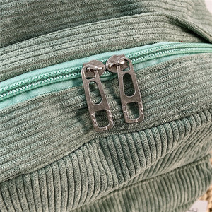 Großhandel Damen Rucksack <span class=keywords><strong>2</strong></span> Schulter Cord Rucksack Rucksack grüne Baumwoll tasche - Product Image 5