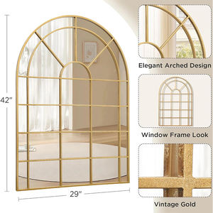 Grande <span class=keywords><strong>Specchio</strong></span> ad Arco Dorato Decorazione Murale Stile Fattoria, <span class=keywords><strong>Specchio</strong></span> Decorativo a Griglia per <span class=keywords><strong>Ingresso</strong></span>, Corridoio, Soggiorno - Product Image 6