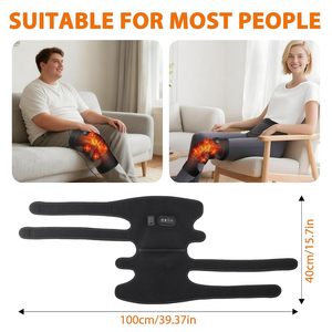 Fabrikpreis Neopren Grau/Schwarz 4-Motoren Vibrationsmassage Konvektionsheizung Extra-Große Kniebandage Wickelgurt Elektrisch - Product Image 6