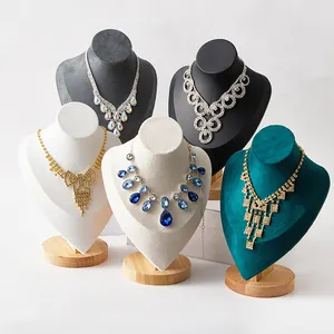 Support de collier en velours de bois Offre Spéciale support Mannequin buste bijoux collier affichage pour bijouterie