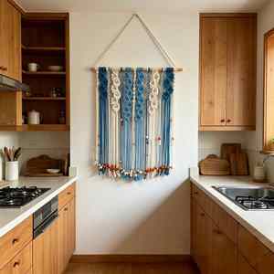 Tapiz de Pared de Macramé con Borlas de Cuerda de Algodón Hecho a Mano para Decoración de Fondo de Aula o Casa - Product Image 3