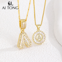 Collares con Colgante Redondo con Nombre Inicial Personalizado al por Mayor, Joyería Minimalista Personalizada para Regalos Diarios o de Aniversario
