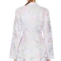 ODM OEM Logo personnalisé Nouvelle mode Robe blazer en jacquard floral à manches longues à lacets de haute qualité pour femmes