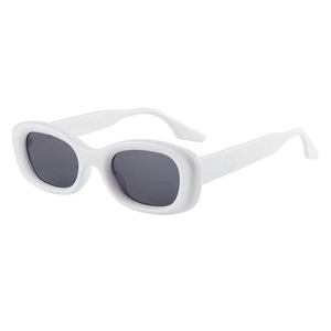 Gafas de sol blancas con montura ovalada retro para mujer, montura de PC, protección UV400, tipo 3, diseño irregular, D4-20191 - Product Image 5