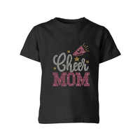 Transfert de strass personnalisé « Cheer Mom », motif thermocollant pour T-shirts