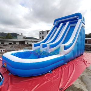 Tobogán acuático inflable comercial de doble carril para niños con piscina y castillo inflable acuático para centro de entretenimiento al aire libre - Product Image 3