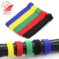 Ruban de fixation de logo imprimé sur mesure Organisateur de gestion de cordons de fils réutilisables Sangles d'attache de câble à double crochet et boucle latérale