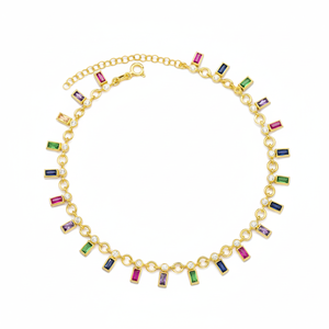Mix Stone Design <b>Anklet</b> Turkish Wholesale Handcrafted 925 <b>Sterling</b> <b>Silver</b> Jewelry Wholesale <b>Silver</b> - Product Image 2