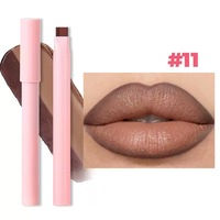 Crayon à lèvres mat crémeux rose personnalisé avec logo, longue tenue, marque privée, imperméable, 2 en 1, vegan, crayon à lèvres et rouge à lèvres