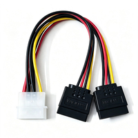 4 Pin Molex to 2 SATA Power Adapter Cable Dual SATA Splitter Cable 20cm for HDD SSD PC