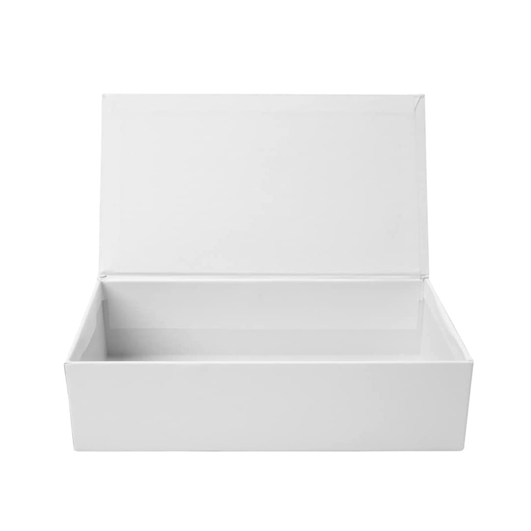 White Paperboard book Shaped Gift Box with Hinged Lid No Printing