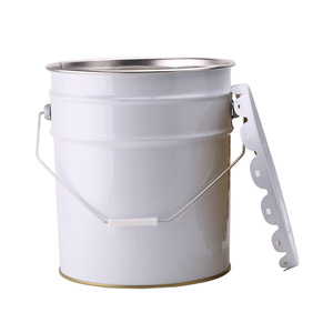 Seau en métal galvanisé blanc de 20 L (5 gallons) en forme de cylindre, avec couvercle à bec verseur, hermétique, antirouille, recyclable, en stock important - Product Image 2