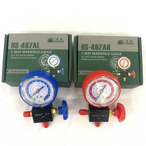 เกจวัดแรงดันน้ำยาทำความเย็น Hongsen 1-Way Manifold Gauge รุ่น HS-467AL AH สำหรับน้ำยา R12 R22 R134a R404A เครื่องมือ HVAC ระดับมืออาชีพ - Product Image 1