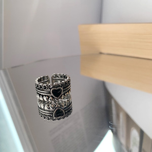 HaoMi Retro anello <span class=keywords><strong>di</strong></span> apertura amore Trendy <span class=keywords><strong>in</strong></span> stile per le donne Hip-Hop <span class=keywords><strong>di</strong></span> nicchia Look per gli uomini alla moda anello Internet - Product Image 5