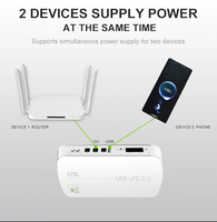 UPS Mini Portabel dengan Output DC 18W Baterai Lithium POE 15V/24V/5V/9V/12V untuk Router WiFi dan CCTV Satu Fasa