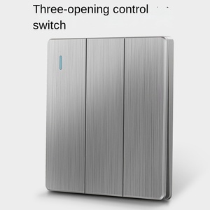 Interruptores de panel de metal de nuevo diseño interruptor de pared de luz eléctrica y enchufe doméstico - Product Image 4