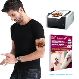 5 Sets de Tatouages Temporaires A4 Personnalisables, Imperméables, Noirs, Longue Durée, Effet Laser, Motif Visage Sexy, Papier Adhésif Sans Film - Product Image 3