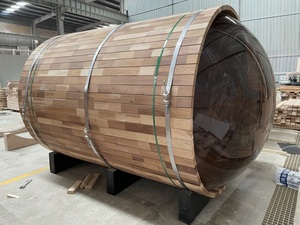 Barril panorámico de vapor para exteriores, Sauna con porche y tetera, nuevos productos - Product Image 3