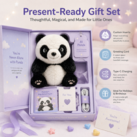 Peluche interactive intelligente avec yeux émotionnels IA, compagnon d'apprentissage parlant, capteur tactile, gyroscope, rechargeable Type-C