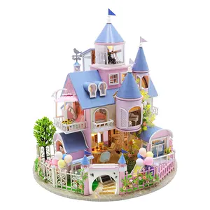 Estilo nórdico DIY Doll house Kit DIY Casa Decoração Castelo 3D Puzzles Modelo