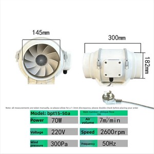 Efficient Low Noise <strong>4</strong> <strong>Inch</strong> Hydroponic Growth Room Ventilation <strong>Duct</strong> with Three-speed Timer Function Intelligent Ventilation Fan - Product Image 2