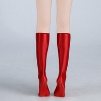 Chaussettes longues et lisses pour femmes, élastiques, brillantes, collantes, sexy, bas, club de nuit, danse sur poteau