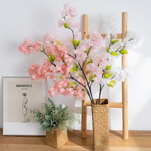 Bonsaï de fleurs artificielles CallaFloral, fleurs de cerisier blanches et rose champagne, pour décoration de mariage et de maison - Product Image 1