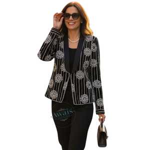 เสื้อเบลเซอร์ผู้หญิงแบบตัดแขนยาวสำหรับงานนำเสนอในวันสัมภาษณ์ออฟฟิศผู้จำหน่ายอินเดีย - Product Image 5