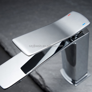 Robinet de lavabo en laiton YINGJIE WaterMark, mitigeur monocommande chaud/froid, finition chromée, noir, gris anthracite - Product Image 5
