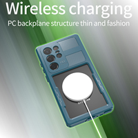 Étui ShellBox Transparent S23 Ultra TPU+PC+PET Étanche Design Sportif Plongée Protection Intégrée pour Écran de Téléphone Portable avec Anneau