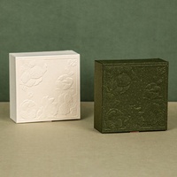 Boîte à bagues coulissante personnalisée en relief, doublée de flanelle, en papier vintage spécial, pour bagues de mariage