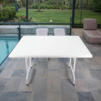Table à manger moderne en bois blanc 1200x800 mm résistante aux rayures, imperméable pour extérieur, café, hôtel, maison, atelier