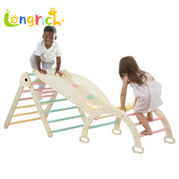 Ensemble d'escalade, d'échelle et de toboggan en bois pour enfants d'intérieur, aire de jeux multifonctionnelle pour les tout-petits