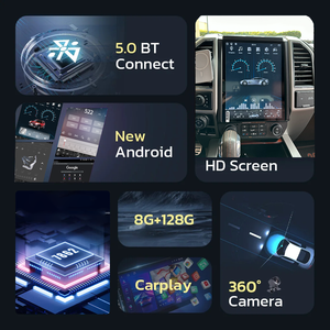 AOONAV 13 "IPS QHD Autoradio Écran Stéréo Tactile GPS Navigation Carplay Lecteur Multimédia pour Ford F150 2015-2023 Unité Principale - Product Image 2