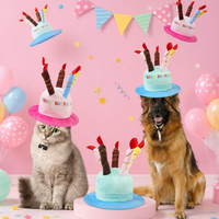 Chapeau d'anniversaire créatif pour animaux de compagnie, casquette en peluche en forme de gâteau, accessoire de costume pour chien et chat, accessoire photo pour fête d'anniversaire d'animaux de compagnie