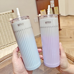 HECION Nouveau Design Bouteille D'eau Isolé Macaron Couleur Dégradé Couleur Couple Bureau Tasse À Café - Product Image 1