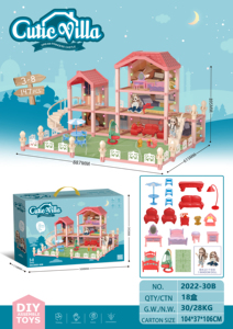 Maison en bois à construire soi-même, ensemble de meubles de jeu d'imitation, jouets unisexes <span class=keywords><strong>Dreamhouse</strong></span> avec accessoires CPS, pour les enfants de 2 à 13 ans - Product Image 6