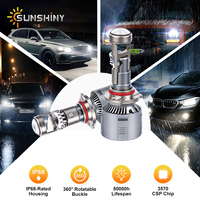 Ampoules de phares à LED mini projecteur Sunshiny A100 100W sans erreur Canbus certifiées Emark 6000K pour le marché européen 9005 H4 H7