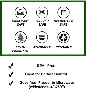 Contenedores de Almacenamiento de Alimentos de PP de 3 Compartimentos, Loncheras para Llevar, Aptos para Microondas, Contenedores Desechables de Plástico para Preparación de Comidas - Product Image 6