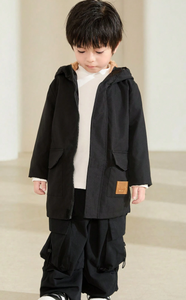 Veste d'hiver à capuche doublée en polaire imprimée ours en peluche pour garçons avec poches zippées |   Manteaux d'hiver pour enfants - Product Image 3