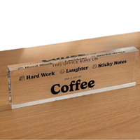 Support de signalétique de table moderne, portable et léger en acrylique pour bureau, slogan, menu de café, plaque personnalisée transparente