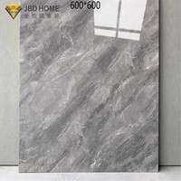 Carreaux de sol en porcelaine émaillée gris modernes 600x600mm, finition mate, résistants à l'usure, pour salon, villa